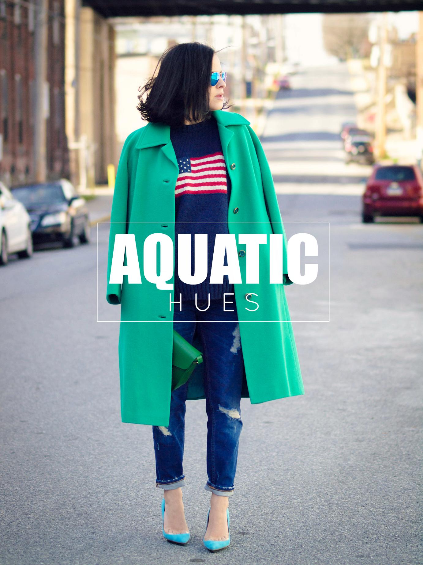 bittersweet colours, emerald green, green coat, colorful coats, ray ban, boyfriend jeans, street style, fall street style, maternity style, 26 weeks, sweater weather,